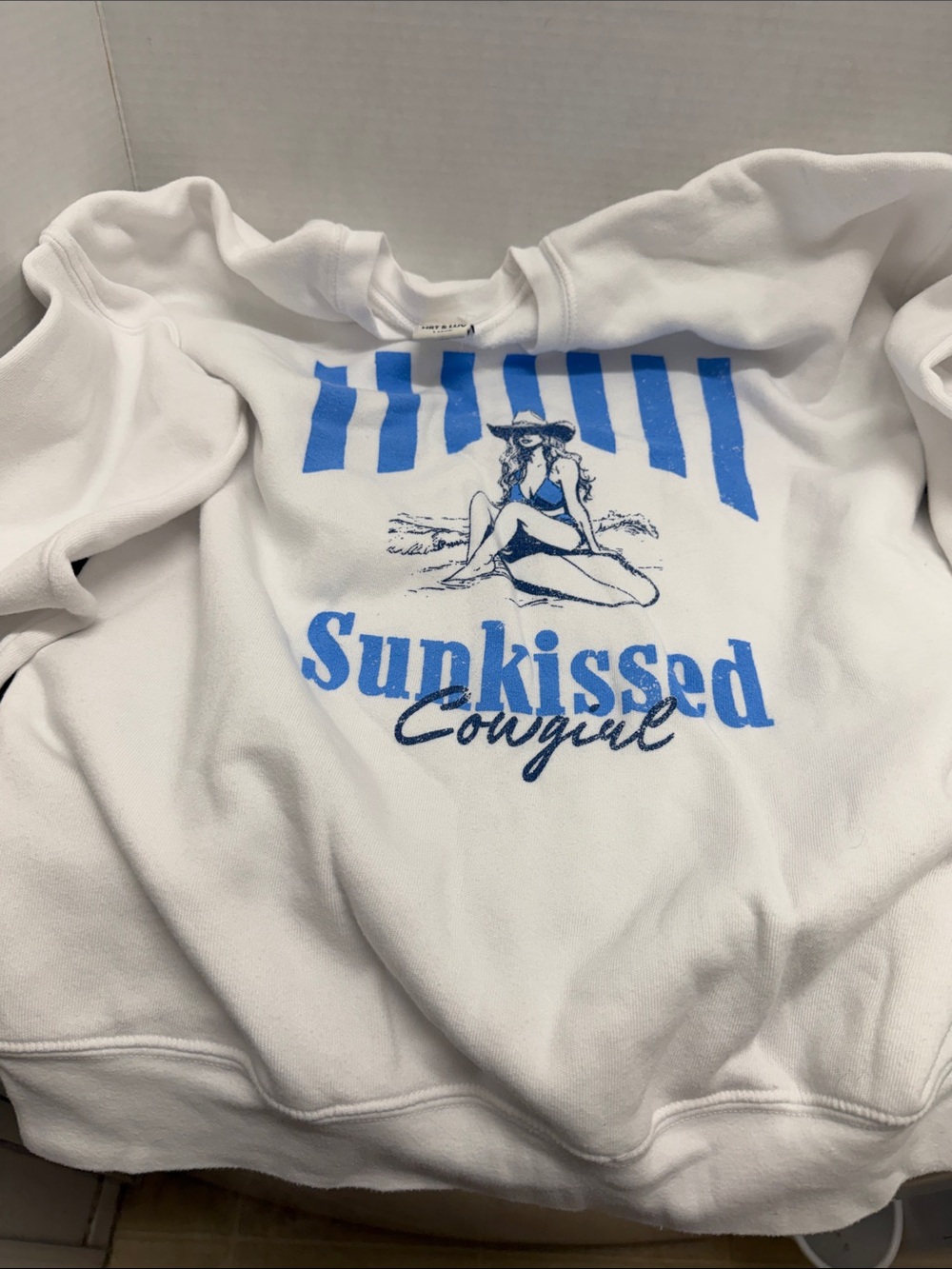 HRT & LUV Sunkissed Cowgirl White Graphic Sweatshirt